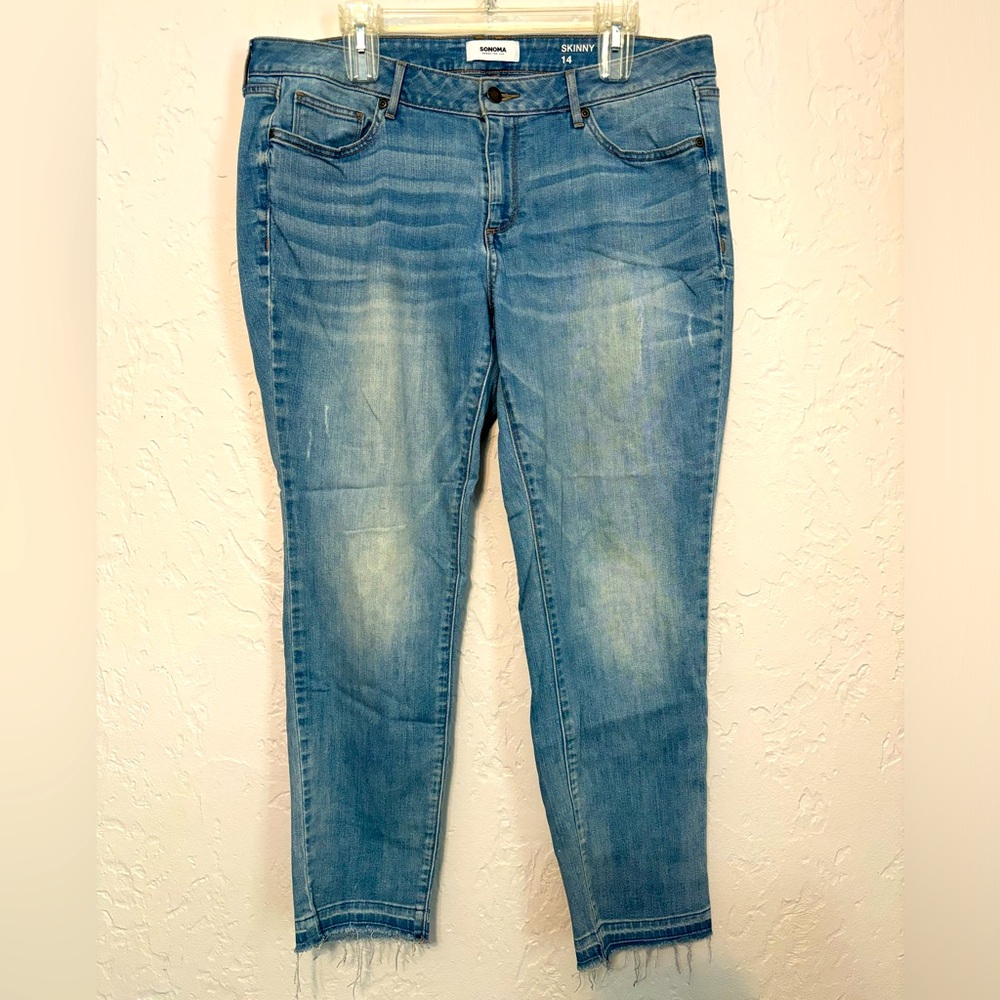 Sonoma Skinny Jeans with fringe size 14